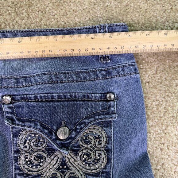 Nine West Women's Bootcut Blue Jeans Size 6/28 Flap Pockets Mid Rise 32x31 E631 - Picture 9 of 13